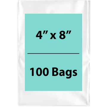 4X8 inches Clear Flat Poly Bags 1.5Mil Open Top (LDPE)